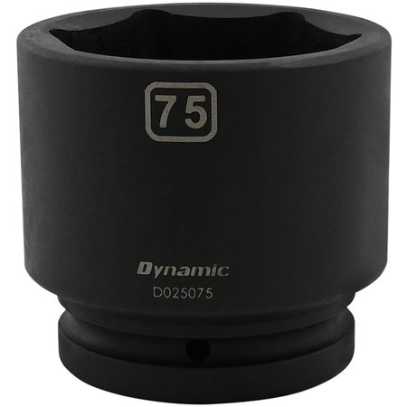 DYNAMIC Tools 75MM X 1" Drive, 6 Point Standard Length, Impact Socket D025075